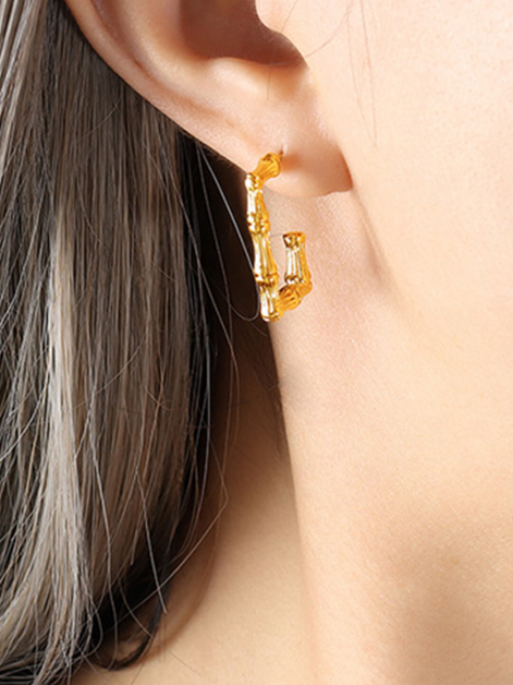 Geometric Minimalist Bamboo Earrings