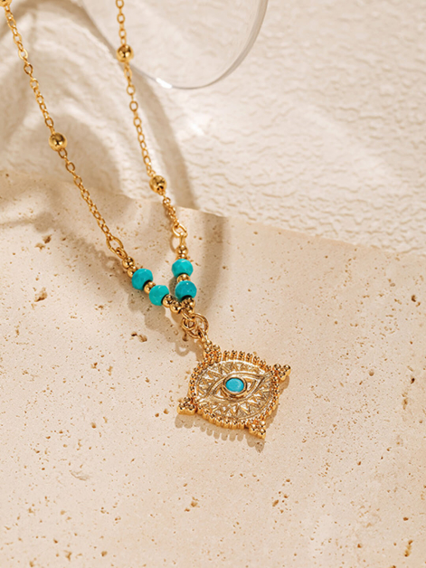 Gold Evil Eye Necklace For Women