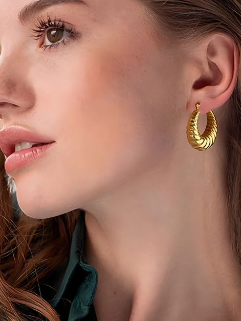 Hollow Crescent Moon Earrings