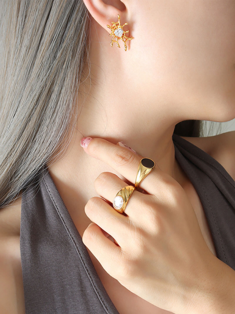 Spider Web Asymmetrical Earrings