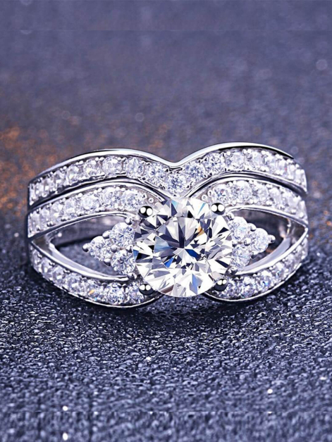 Sterling Silver Moissanite Ring Set