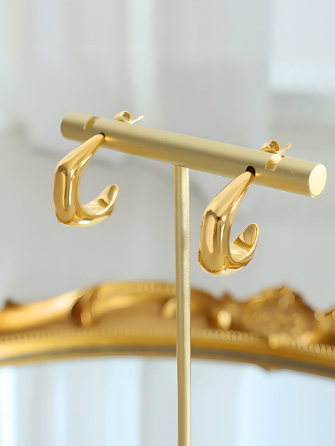 C-Shaped Design Earrings