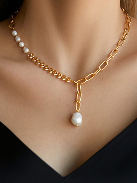 Wheat Ear Pearl Clavicle Chain