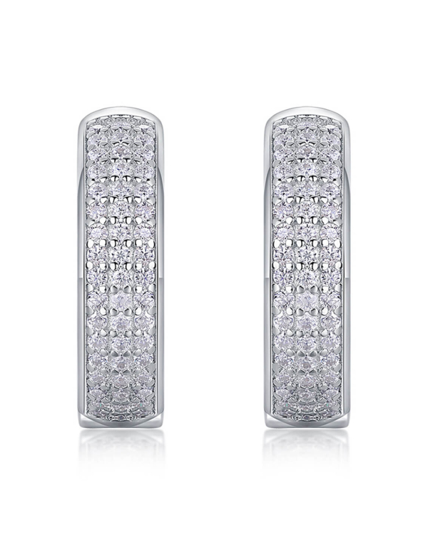 ASILEY Moissanite Hoop Earrings in 14k Gold Plated Sterling Silver