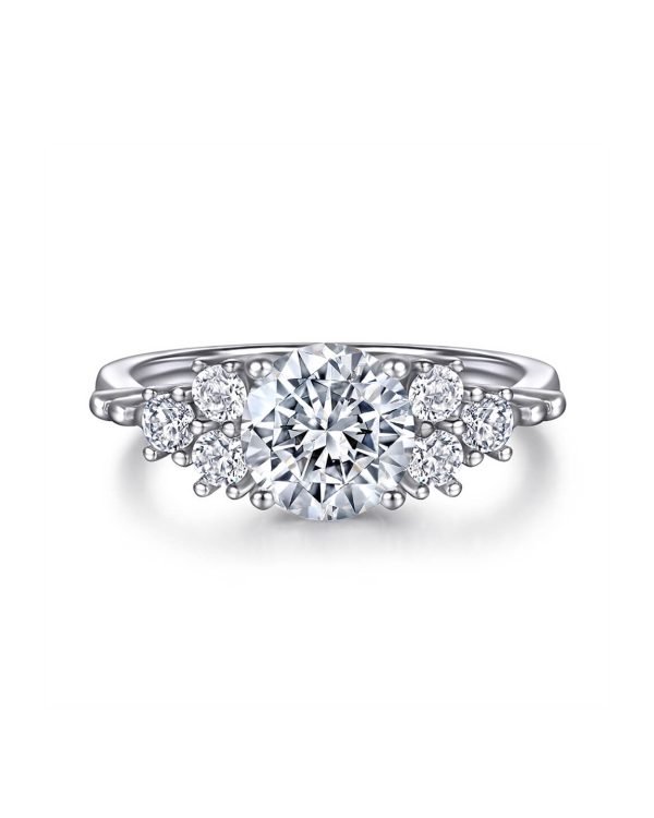 Round Cut 4-Prong Moissanite Ring