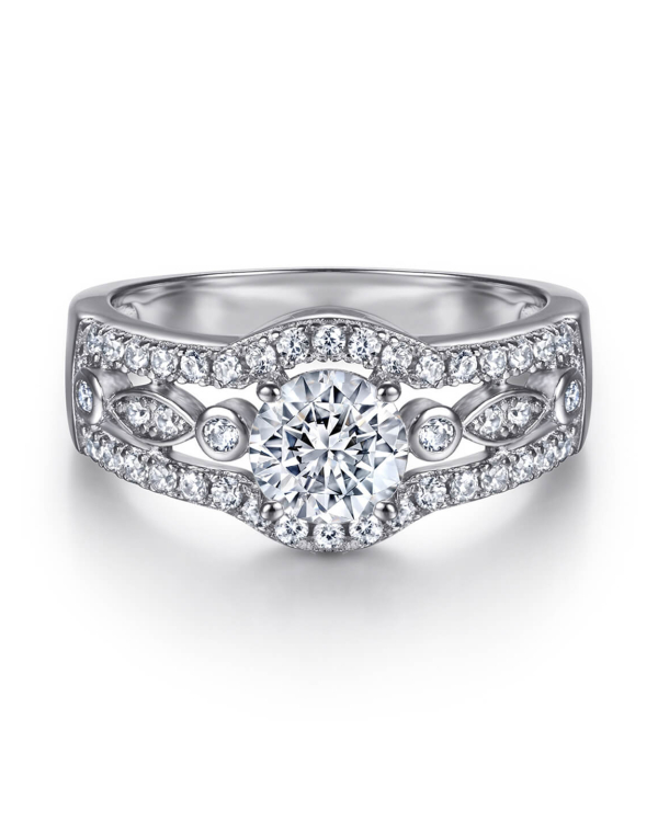 Round Moissanite Engagement Ring