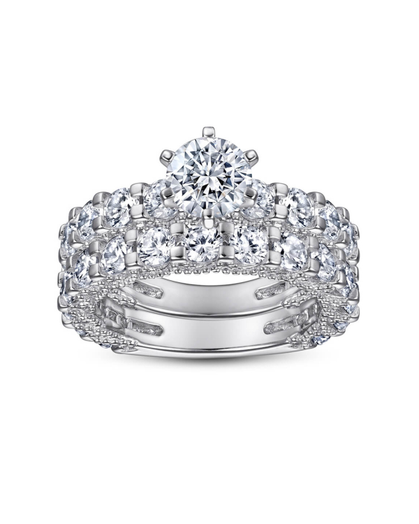 Round Moissanite Ring Set
