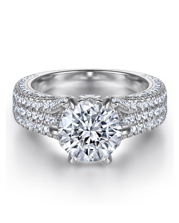 Round Cut Moissanite Ring