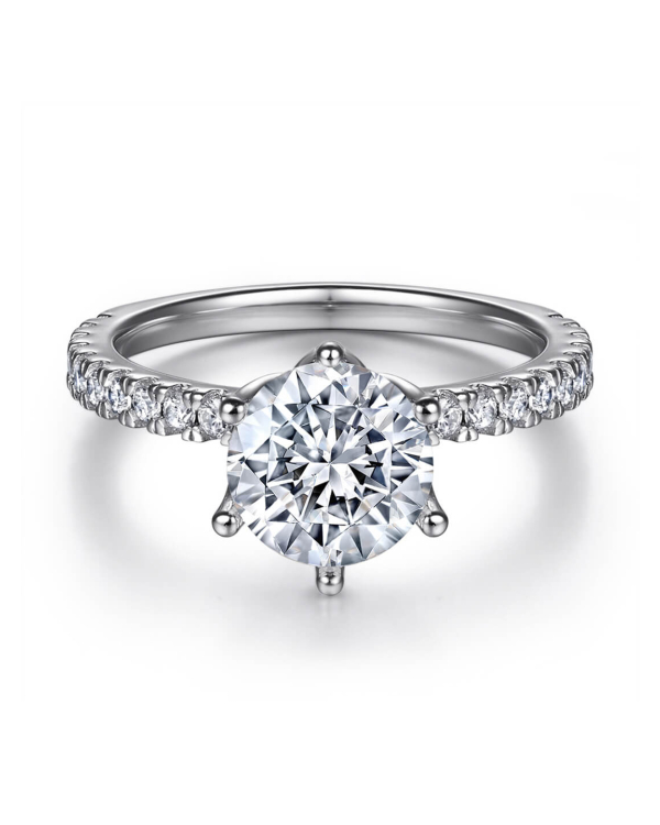 Round Moissanite Stone Ring