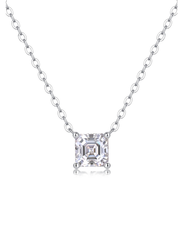 ASILEY Asscher Cut Moissanite Chain Necklace 