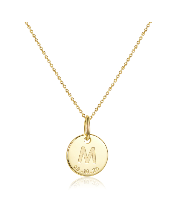Custom Initial Disc Necklace Sterling Silver For Her