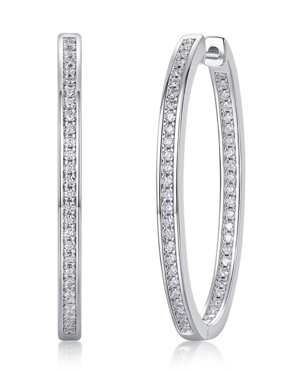 ASILEY Moissanite Silver Hoop Earrings