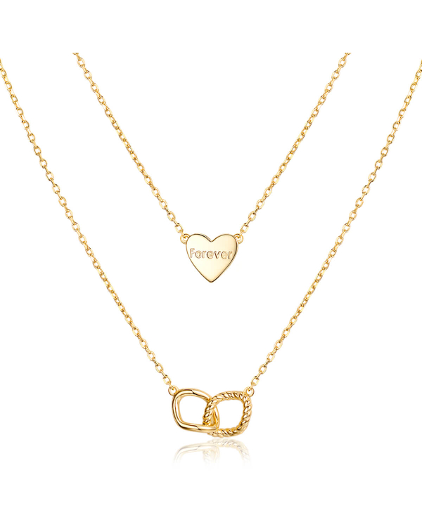 Asiley Personalized Heart Forever Multi Layered Necklace