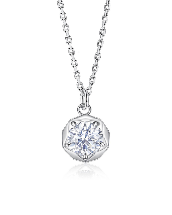 ASILEY Round Cut Moissanite Necklace