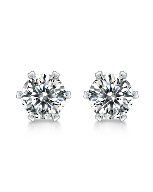 ASILEY Round Moissanite Stud Earrings