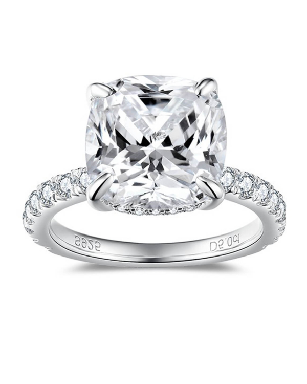 Cushion Cut Moissanite Engagement Ring