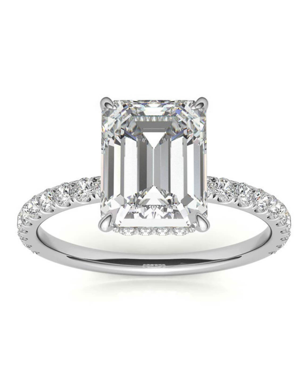 Custom Emerald-Cut Moissanite Ring