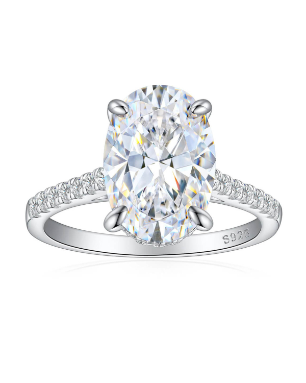 Custom Oval-Cut Moissanite Ring