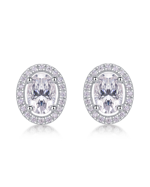 Custom Oval Cut Moissanite Stud Earrings