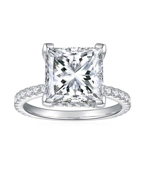 Custom Princess-Cut Moissanite Ring