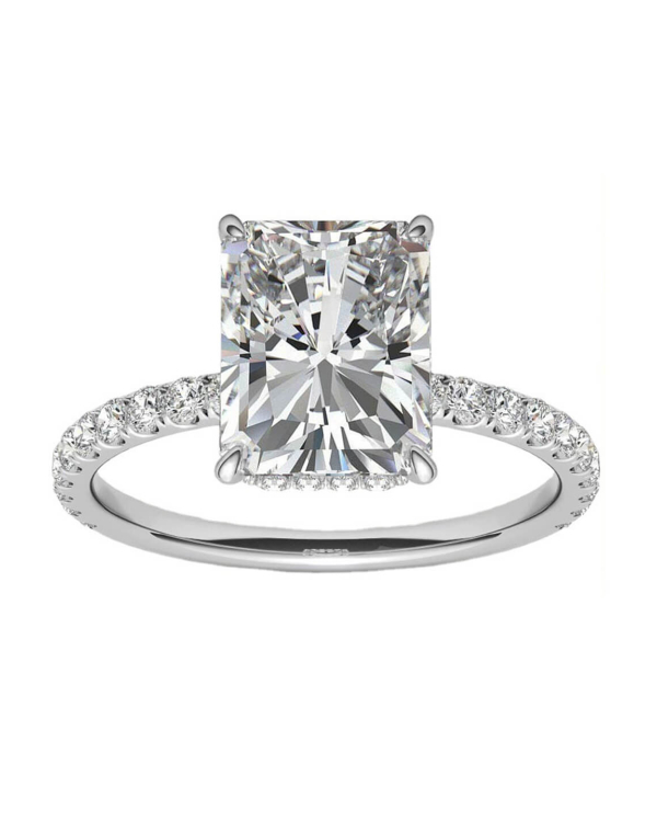 Custom Radiant-Cut Moissanite Ring