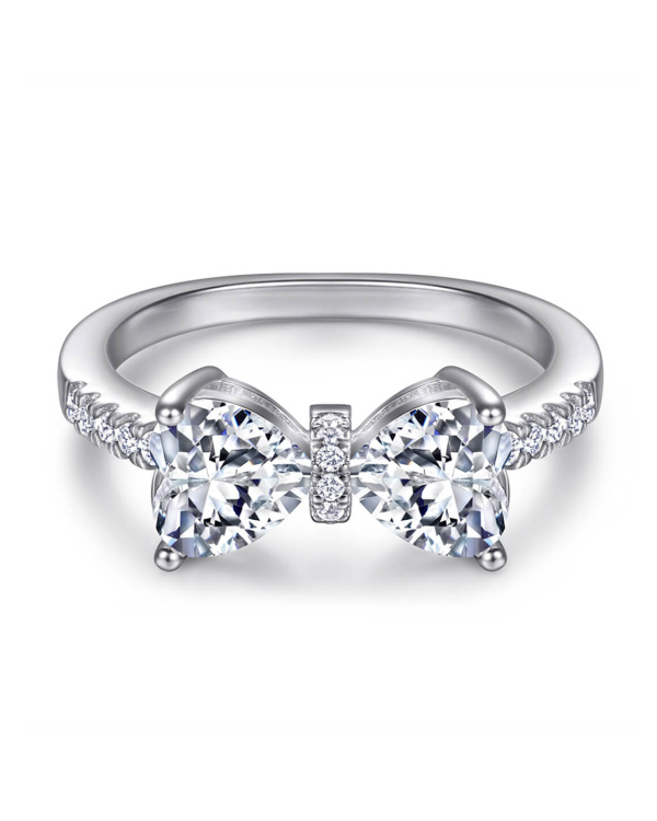 Double Heart Moissanite Ring For Momen
