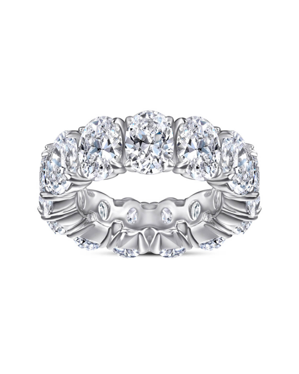 Classic Oval Cut Moissanite Wedding Bands