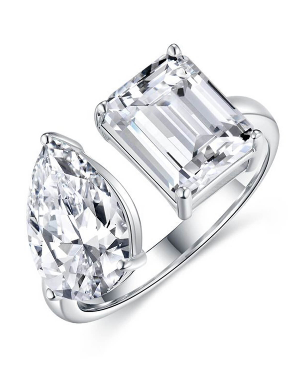 Double Stone Moissanite Ring