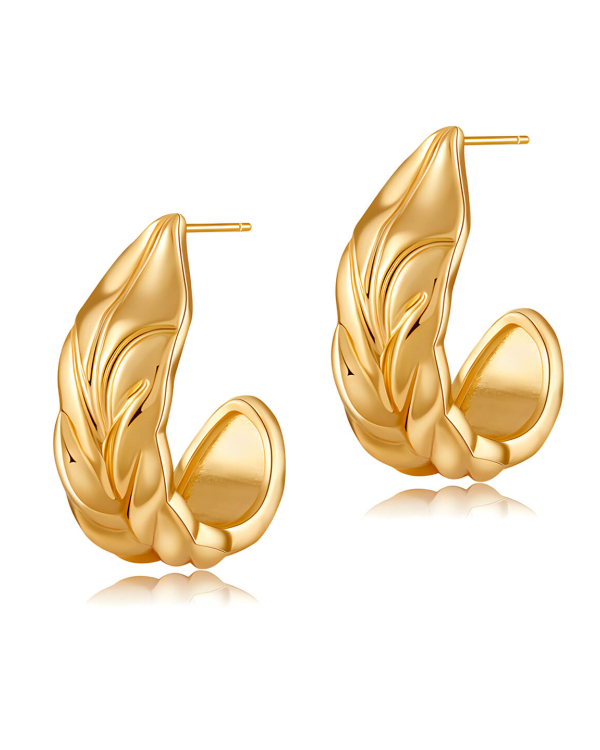 Feather Stud Retro Earrings