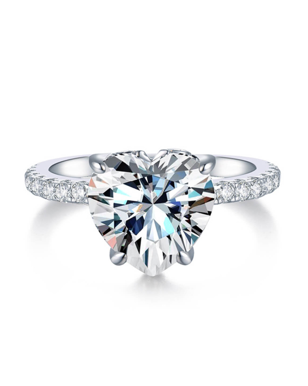 Custom Heart-Cut Moissanite Ring