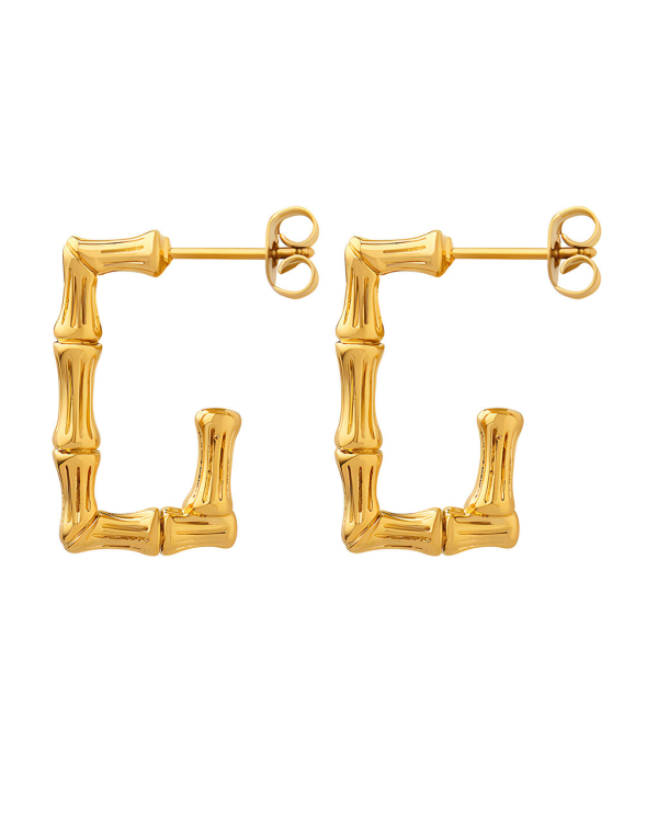 Geometric Minimalist Bamboo Earrings
