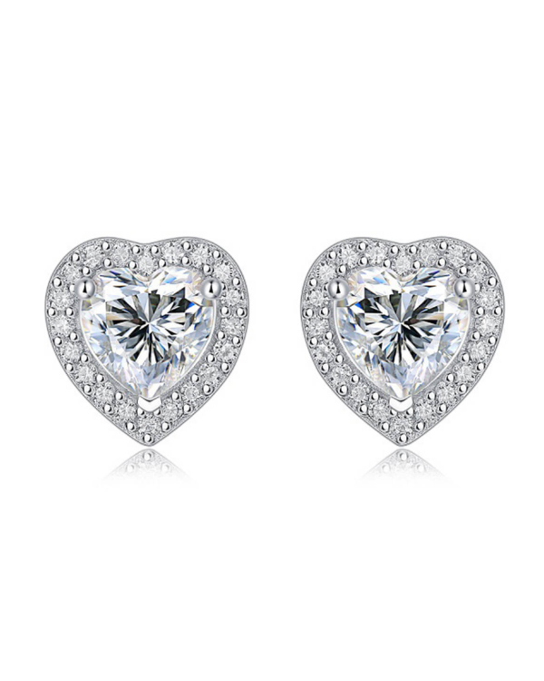 Heart Cut Moissanite Stud Earrings