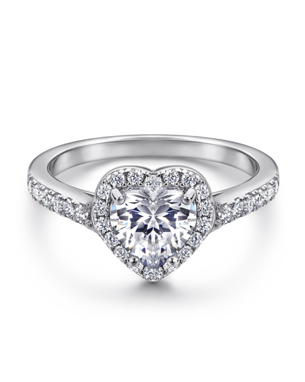 Heart Moissanite Engagement Ring 