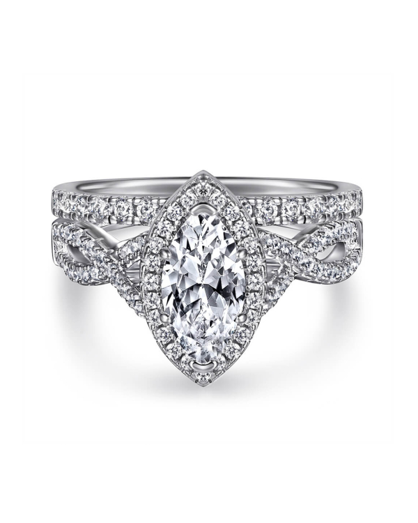 Asiley Marquise Cut Moissanite Wedding Set For Women