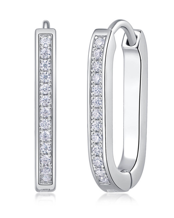 Moissanite Hoop Earrings In 14K Gold Plated