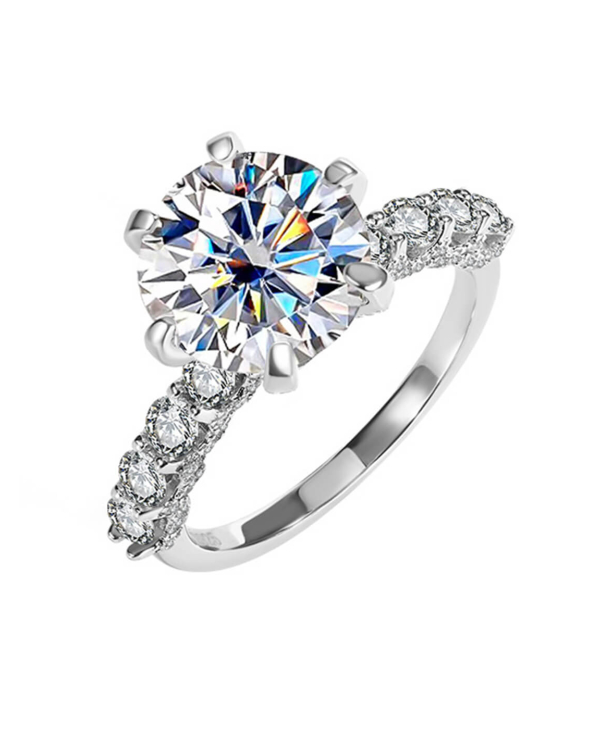Halo Round Cut Moissanite Ring