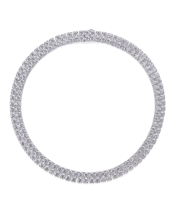 Moissanite Tennis Necklace 14K Gold Plating