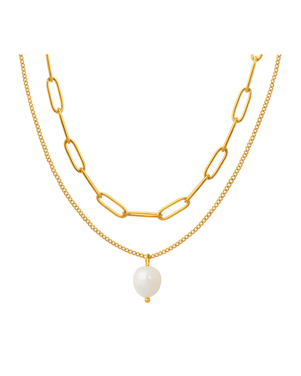 Pearl Pendant Multilayer Necklace