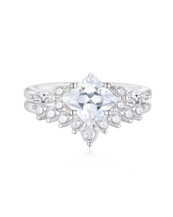 Princess Cut Moissanite Bridal Set