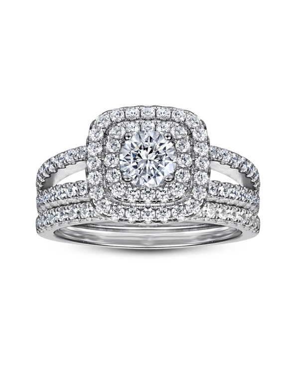 Classic Round Cut Moissanite Ring Set