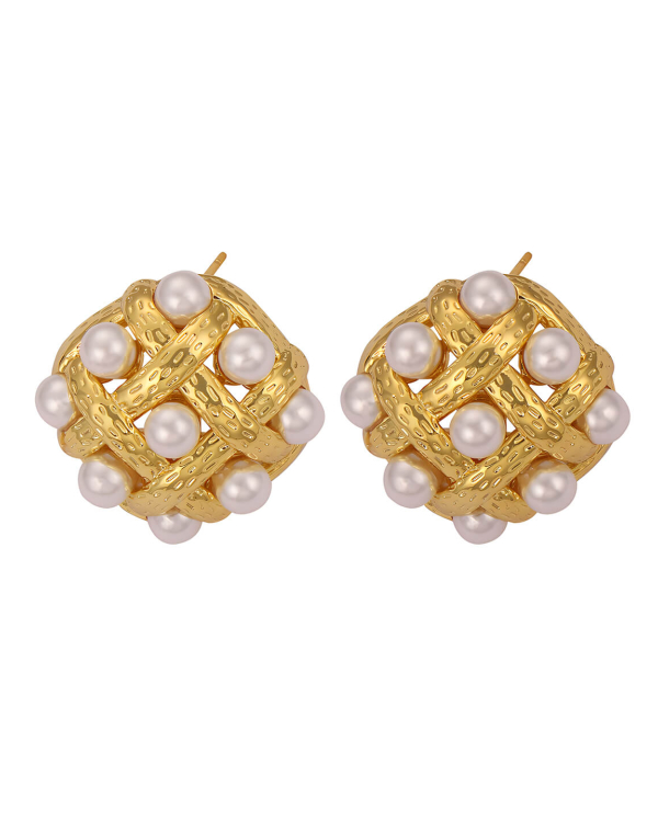 Hollow Shell Pearl Earrings