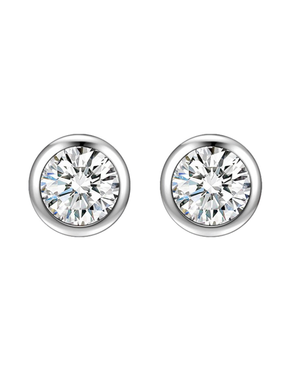 Round Cut Moissanite Bubble Stud Earrings
