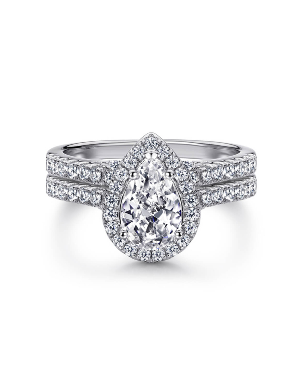 Pear Cut Moissanite Engagement Ring