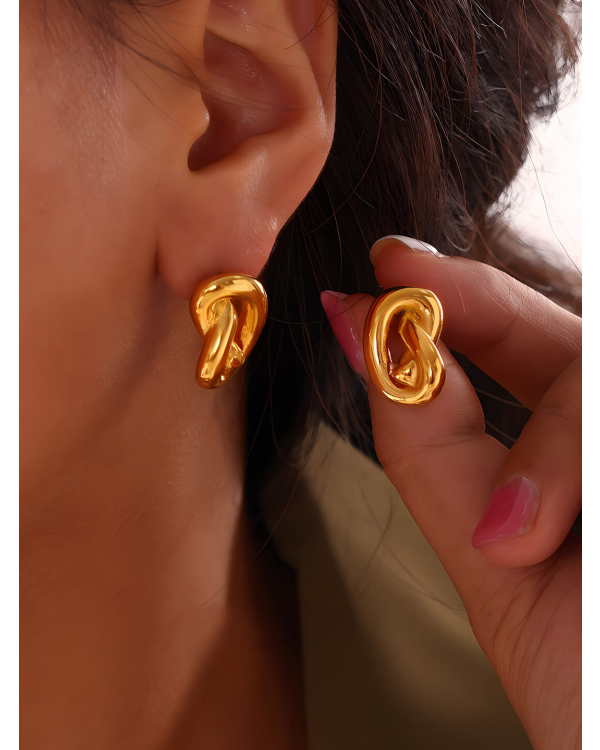 Geometric Love Line Twisted Earrings