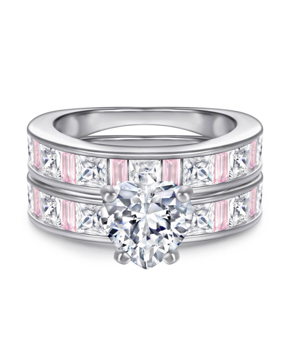 Heart Moissanite Ring Set