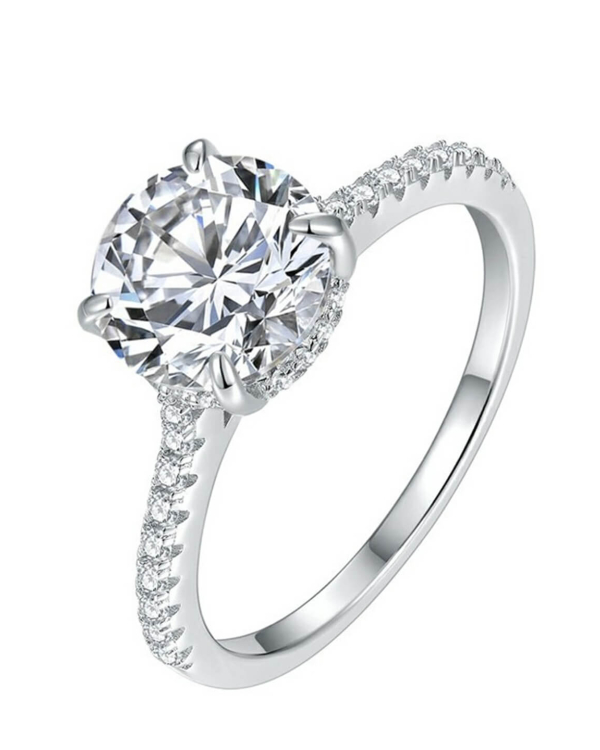 Round-Cut Hidden Halo Moissanite Ring