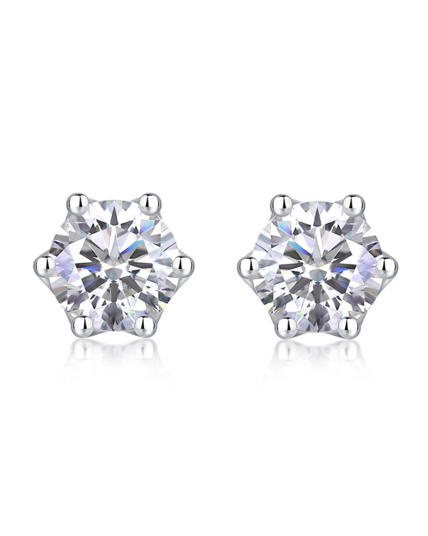 ASILEY Moissanite Stud Earrings in Sterling Silver 