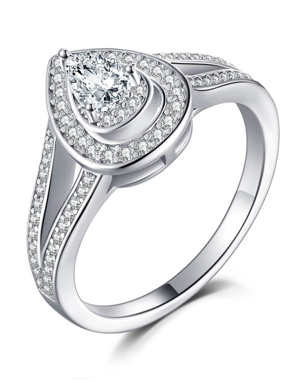 Pear Cut Moissanite Ring