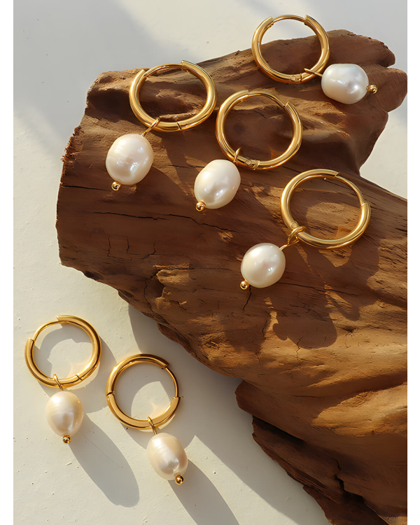 Freshwater Pearl Hoop Earrings