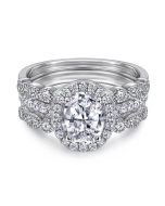 Oval Cut Moissanite 3PC Ring Set